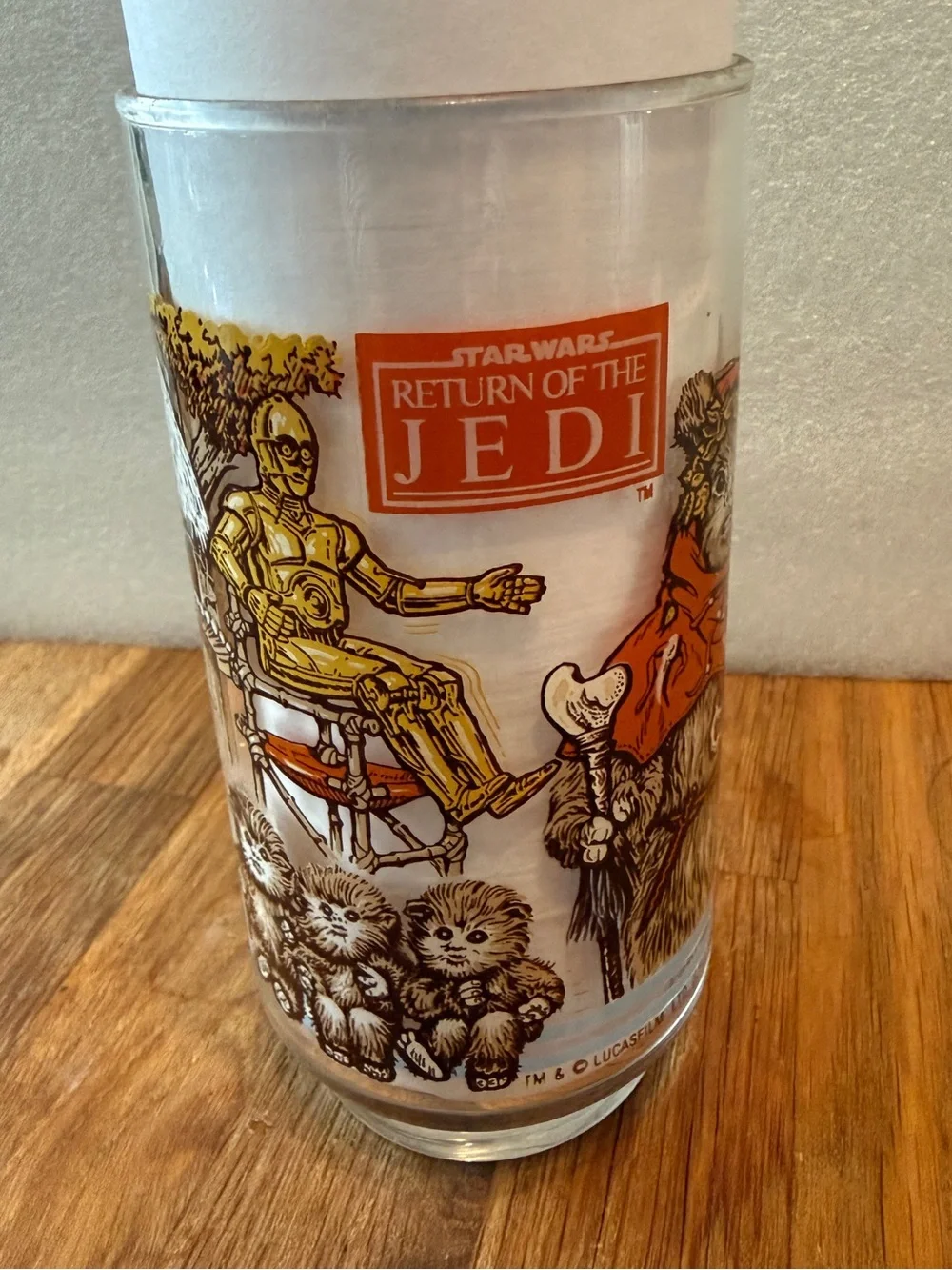 Return Of The JEDI 1983 BURGER KING Coca-cola Glass Cup Ewok Star Wars